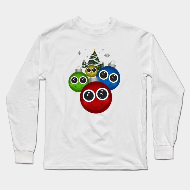 Christmas Ornaments Long Sleeve T-Shirt by adamzworld